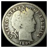 1897-S Silver Barber Dime NICELY CIRCULATED