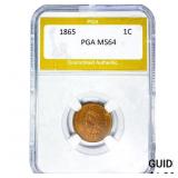 1865 Indian Head Cent PGA MS64