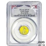 2017 $5 Gold Eagle 1/10oz PCGS MS70 First Strike