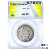1913 Barber Half Dollar ANACS VG10