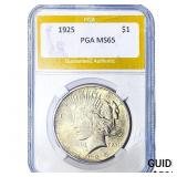 1925 Silver Peace Dollar PGA MS65