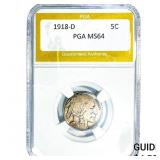 1918-D Buffalo Nickel PGA MS64