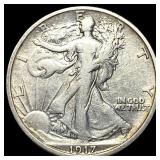 1917-D Silver Walking Liberty Half Dollar LIGHTLY