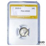 1919-S Mercury Silver Dime PGA MS65