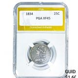 1834 Capped Bust Quarter PGA XF45