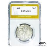 1946 Walking Liberty Half Dollar PGA MS65
