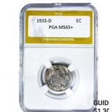 1935-D Buffalo Nickel PGA MS65+