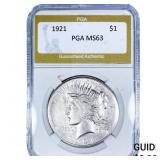 1921 Silver Peace Dollar PGA MS63