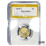 1914-S Buffalo Nickel PGA MS64+