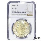 1890 Morgan Silver Dollar NGC MS63