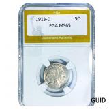 1913-D Buffalo Nickel PGA MS65
