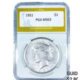 1921 Silver Peace Dollar PGA MS63