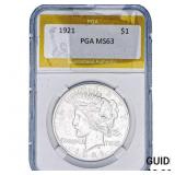 1921 Silver Peace Dollar PGA MS63
