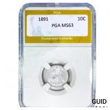 1891 Seated Liberty Dime PGA MS63