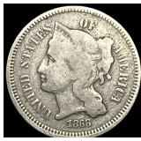 1868 Nickel Three-Cent Piece NICELY CIRCULATED