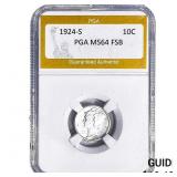 1924-S Mercury Silver Dime PGA MS64 FSB