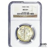 1945-S Walking Liberty Half Dollar NGC MS64+