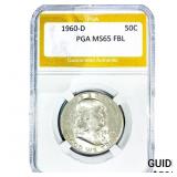 1960-D Franklin Half Dollar PGA MS65 FBL