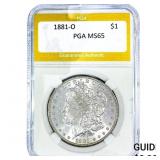 1881-O Morgan Silver Dollar PGA MS65