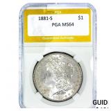 1881-S Morgan Silver Dollar PGA MS64