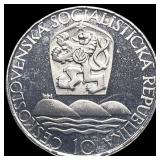 1967  Czechoslovakia Silver 10 Korun Proof KM 62