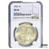 1923 Silver Peace Dollar NGC MS66