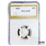 1859 Seated Liberty Dime PGA AU58