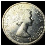 1958 Silver Canadian Dollar British Columbia UNCIR