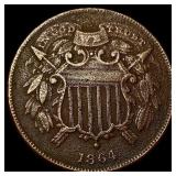 1864 Two-Cent Piece NEARLY UNCIRCULATED