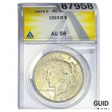 1923-D Silver Peace Dollar ANACS AU58