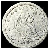 1847 Seated Liberty Dime NEARLY UNCIRCULATED