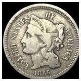 1865 Nickel Three-Cent Piece LIGHTLY CIRCULATED