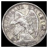 1907 Chile Silver 5 Centavos