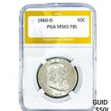 1960-D Franklin Half Dollar PGA MS65 FBL