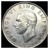 1943 New Zealand Silver Half Crown - George VI NEA
