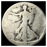 1921-D Silver Walking Liberty Half Dollar NICELY C
