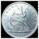 1853 Arrows/Rays Seated Liberty Half Dollar  NEAR