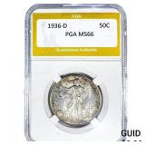 1936-D Walking Liberty Half Dollar PGA MS66