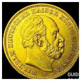 1887A Prussia Gold 20 Mark KM 505