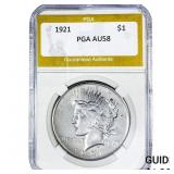 1921 Silver Peace Dollar PGA AU58