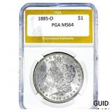 1885-O Morgan Silver Dollar PGA MS64