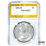 1881-O Morgan Silver Dollar PGA MS65