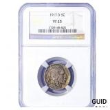 1917-D Buffalo Nickel NGC VF25