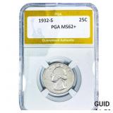 1932-S Washington Silver Quarter PGA MS62+
