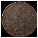 1863 Indian Head Cent NEARLY UNCIRCULATED