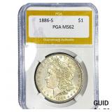 1886-S Morgan Silver Dollar PGA MS62