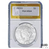 1923-S Silver Peace Dollar PGA MS64