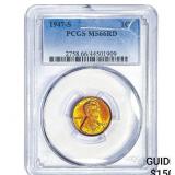 1947-S Wheat Cent PCGS MS66 RD
