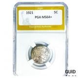 1921 Buffalo Nickel PGA MS64+