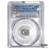 1791 Brandenburg-Ansbach 1 Silvered Pfennig PCGS A